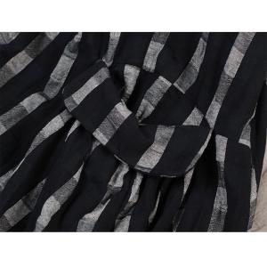 Checks and Plaids Black Dress Linen Plus Size Maxi Dress