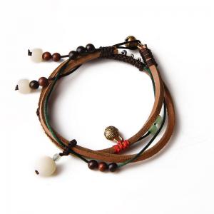 Street Style Leather Bracelet Bell Ornament Boho Bracelets