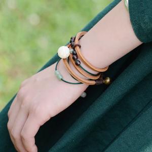 Street Style Leather Bracelet Bell Ornament Boho Bracelets