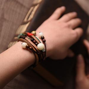 Street Style Leather Bracelet Bell Ornament Boho Bracelets