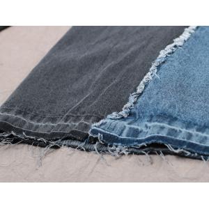 Blue Contrast Tassel Wide Leg Jeans Raw Hem Denim Palazzo Pants