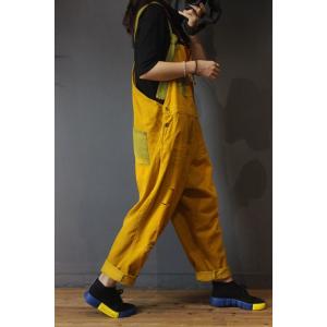 Front Pockets Ripped Corduroy Jumpsuits Womans Korean Dungarees