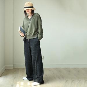 Straight-Leg Black Pants Womans Wool Wrap Trousers