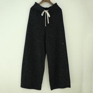 Straight-Leg Black Pants Womans Wool Wrap Trousers