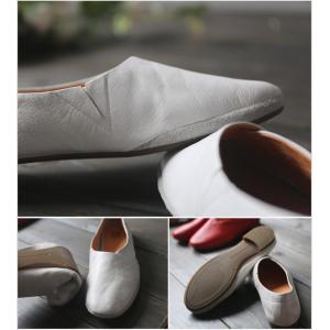 Soft Leather Cowhide Flats Handmade Plain Ballet Flats
