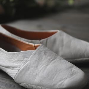 Soft Leather Cowhide Flats Handmade Plain Ballet Flats