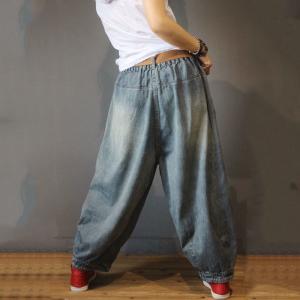 Blue Gradient Baggy Vintage Jeans Womans Denim Bootcuts