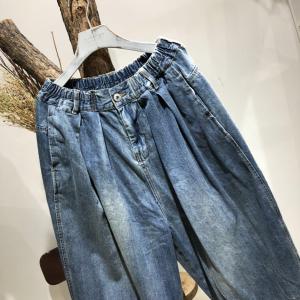 Blue Gradient Baggy Vintage Jeans Womans Denim Bootcuts