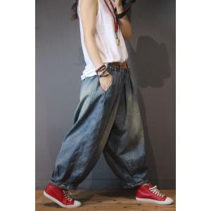 Blue Gradient Baggy Vintage Jeans Womans Denim Bootcuts