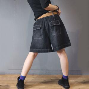 Korean Fashion Wide Leg Shorts Plus Size Short Jeans for Woman