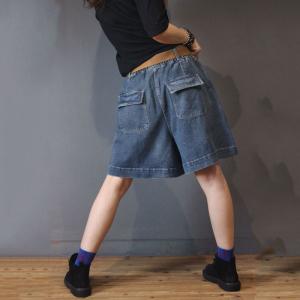 Korean Fashion Wide Leg Shorts Plus Size Short Jeans for Woman