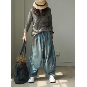 Korean Style Blue Boyfriend Jeans Womans Bloomers Jeans