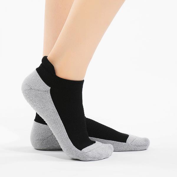 Massage Grips Gray Ankle Socks Cotton Black Yoga Socks