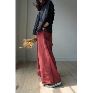 Solid Color Vintage Wide Leg Trousers Linen Palazzo Pants