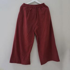 Solid Color Vintage Wide Leg Trousers Linen Palazzo Pants