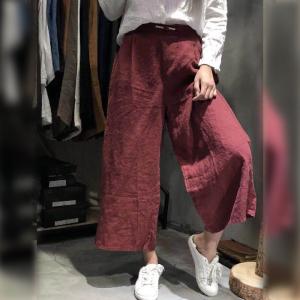 Over40 Style Linen Chinese Pants Womans Casual Yoga Trousers