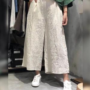 Over40 Style Linen Chinese Pants Womans Casual Yoga Trousers