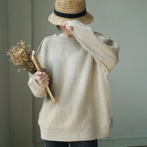 Street Style Tied Oversized Sweater Fashion Knitting Korean Sweater
