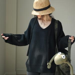 Street Style Tied Oversized Sweater Fashion Knitting Korean Sweater