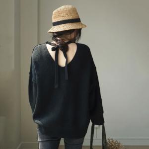 Street Style Tied Oversized Sweater Fashion Knitting Korean Sweater