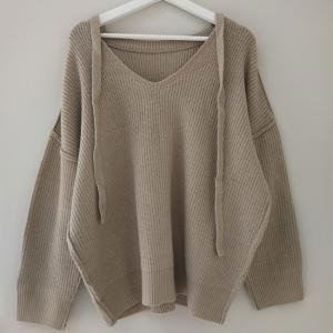 Street Style Tied Oversized Sweater Fashion Knitting Korean Sweater