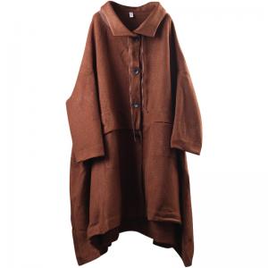 Original Design Double-Faced Wool Coat Caramel Cape Overcoat