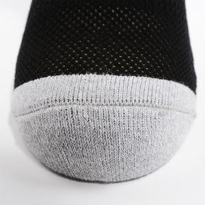 Massage Grips Gray Ankle Socks Cotton Black Yoga Socks
