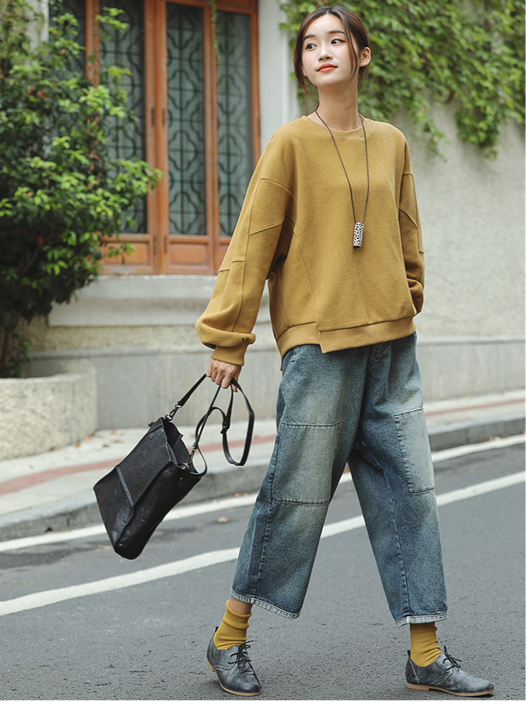 womens blue baggy jeans