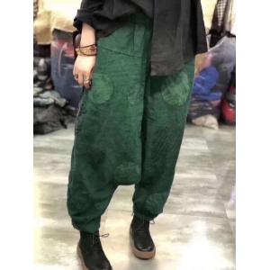 Special Design Patchwork Harem Pants Loose Linen Trousers