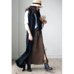 Corduroy Slits Maxi Skirt Slits Korean Skirt