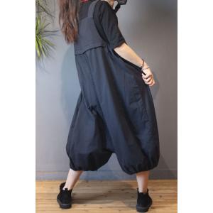 Trendy Quilted Cotton Balloon Overalls  Plus Size Flared Jumpsuits