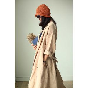 Cotton Linen Knitting Hat Womans Bucket Hat