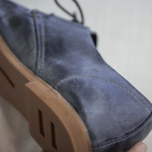 British Style Handmade Staining Saddle Shoes Leather Vintage Oxford Shoes