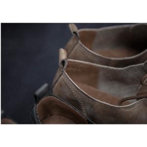 British Style Handmade Staining Saddle Shoes Leather Vintage Oxford Shoes