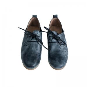 British Style Handmade Staining Saddle Shoes Leather Vintage Oxford Shoes