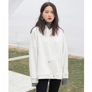Street Style Cotton Casual Hoodie Plain Oversized Cute Hoodie for Woman