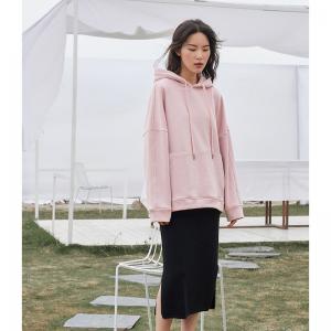 Street Style Cotton Casual Hoodie Plain Oversized Cute Hoodie for Woman