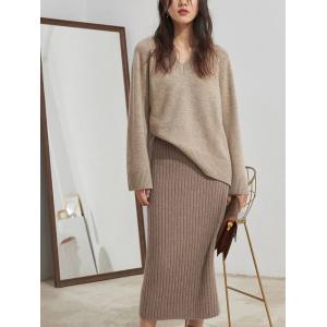 Soft Comfy Camel Maxi Skirt Slim-Fitting Elegant A-Line Skirt
