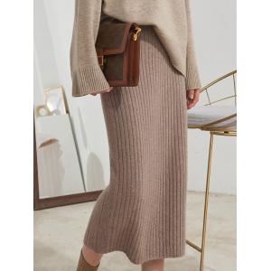 Soft Comfy Camel Maxi Skirt Slim-Fitting Elegant A-Line Skirt