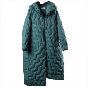 Wave Patterns Womans Hooded Coat Quilted Puffer Coat