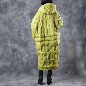 Fashion Long Hooded Coat Front Pockets Large Winter Puffer Coat