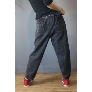 Pockets Decoration Vintage Jeans Denim Baggy Harem Pants