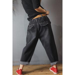 Street Style Baggy Harem Pants Womans Distressed Boyfriend Jeans