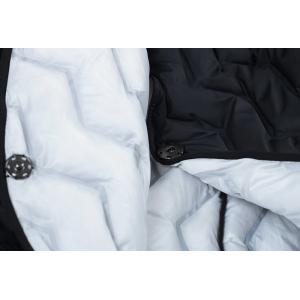 Asymmetrical Designer Puffer Coat Black White Wrap Vest Coat