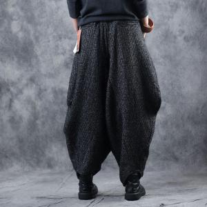 Vintage Thick Knitting Yoga Pants Plus Size Harem Pants for Woman