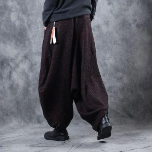 Vintage Thick Knitting Yoga Pants Plus Size Harem Pants for Woman