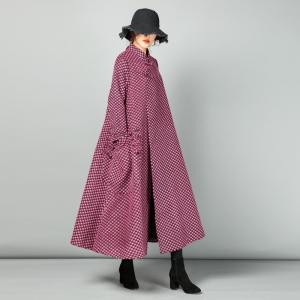 Chinese Pankou Flared Winter Coat Oversized Woolen Coat for Woman