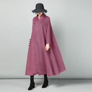 Chinese Pankou Flared Winter Coat Oversized Woolen Coat for Woman
