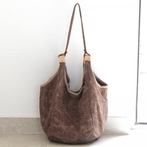 Cotton Linen Casual Hobo Bag Minimalist Bohemian Shoulder Bag