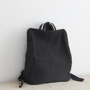 Preppy Style Cotton Linen Backpack Girlish Plain Bag for Woman